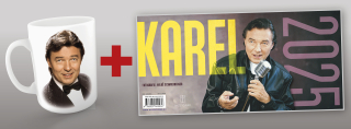 Hrnek Karel Gott + stolní kalendář KAREL 2025