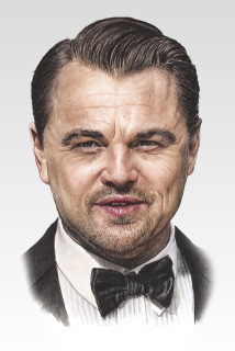 Leonardo DiCaprio - reprodukce kresby, kolorovaná