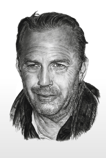 Kevin Costner - reprodukce kresby